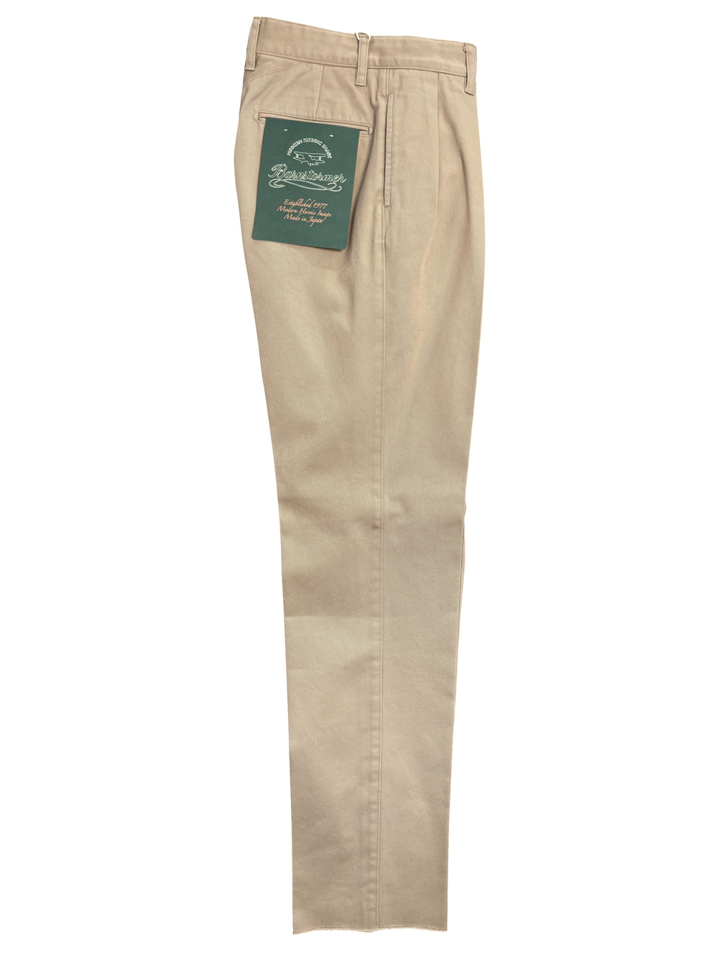 Barnstormer Khaki 2 Pleat Chinos, men's clothing, showing front view with pleats and classic fit, casual and stylish.