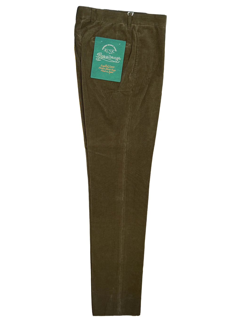 Olive Flat Front Corduroy Chinos - 1952CRD