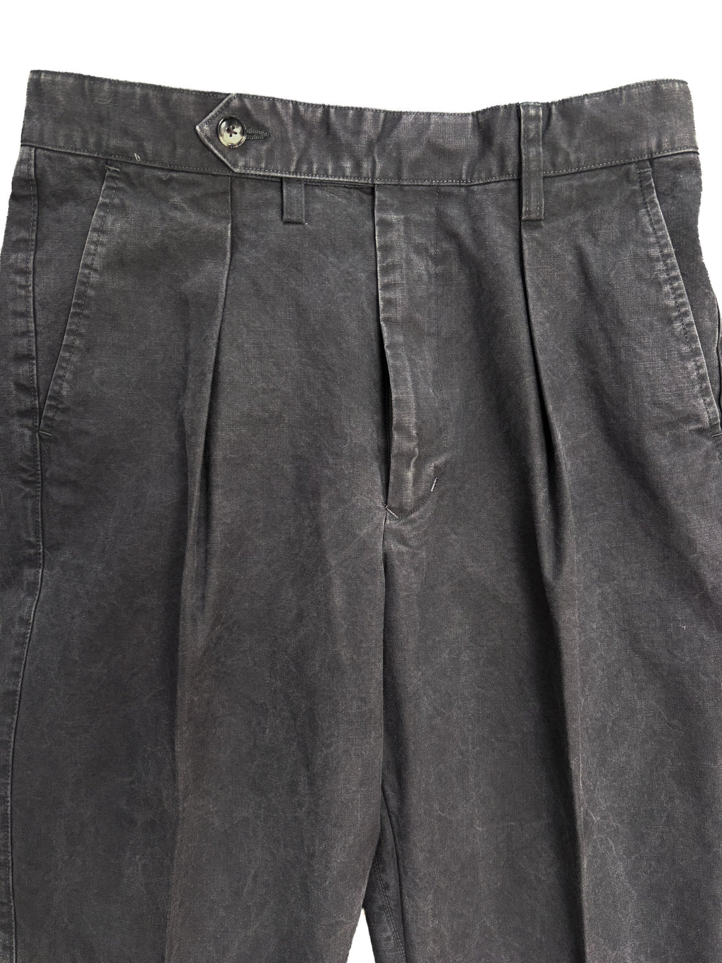 Washed Black Single Pleat French Work Chino - 1510P