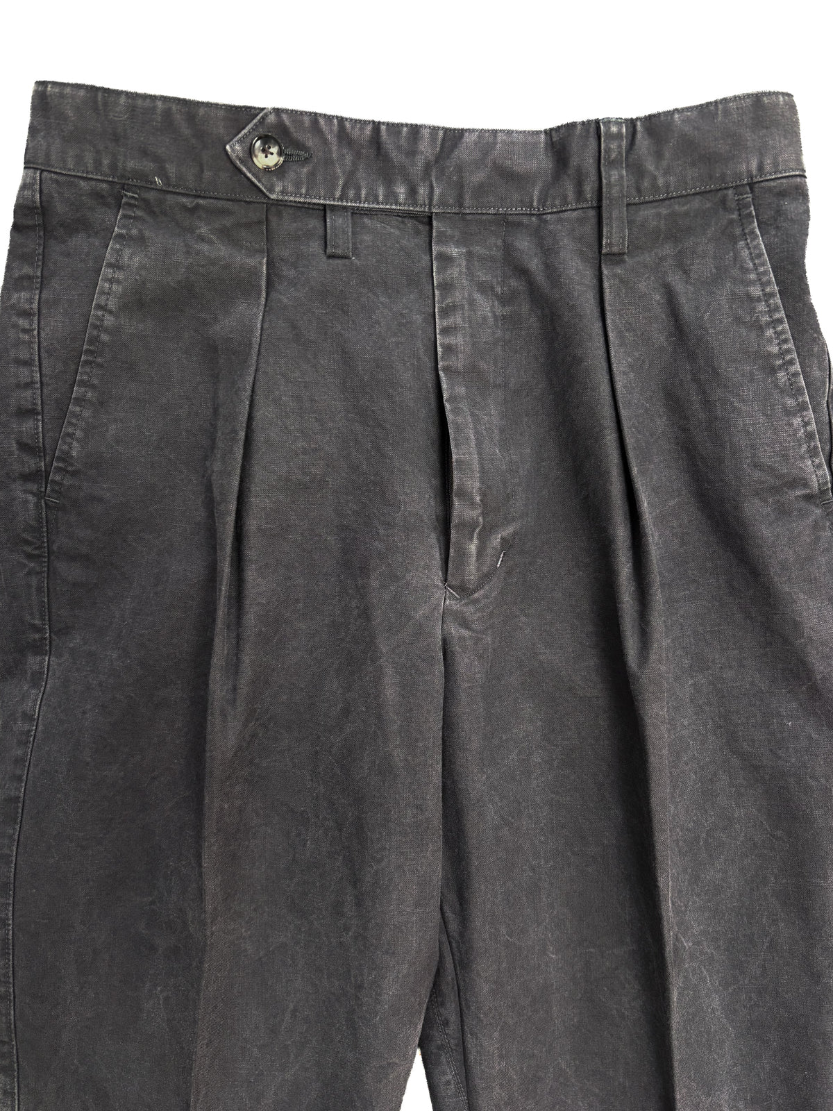 Washed Black Single Pleat French Work Chino - 1510P