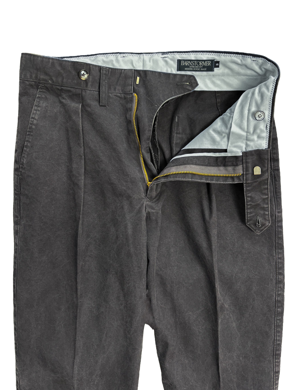 Washed Black Single Pleat French Work Chino - 1510P