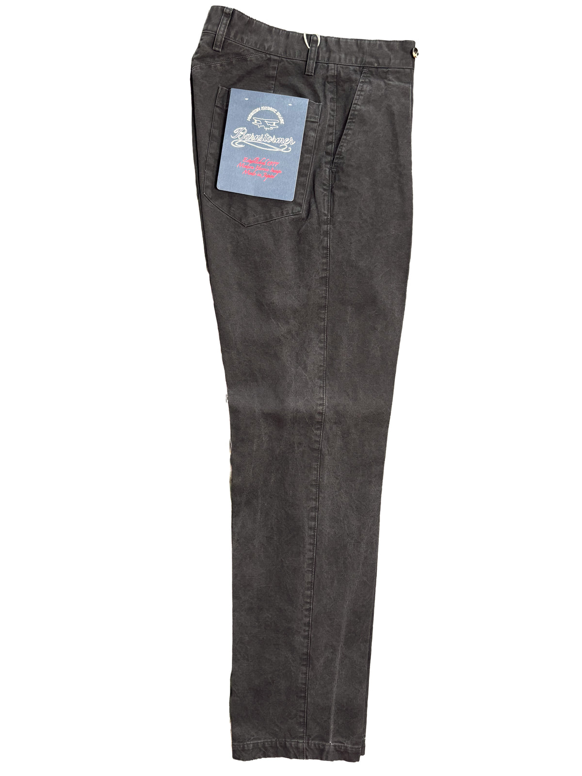Washed Black Single Pleat French Work Chino - 1510P