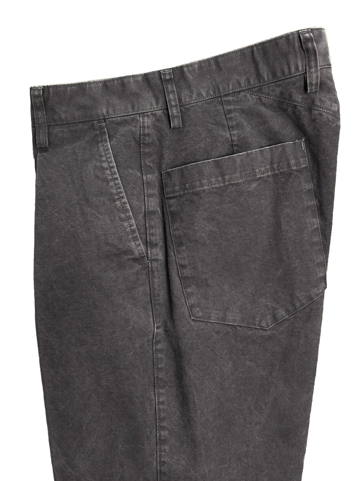Washed Black Single Pleat French Work Chino - 1510P