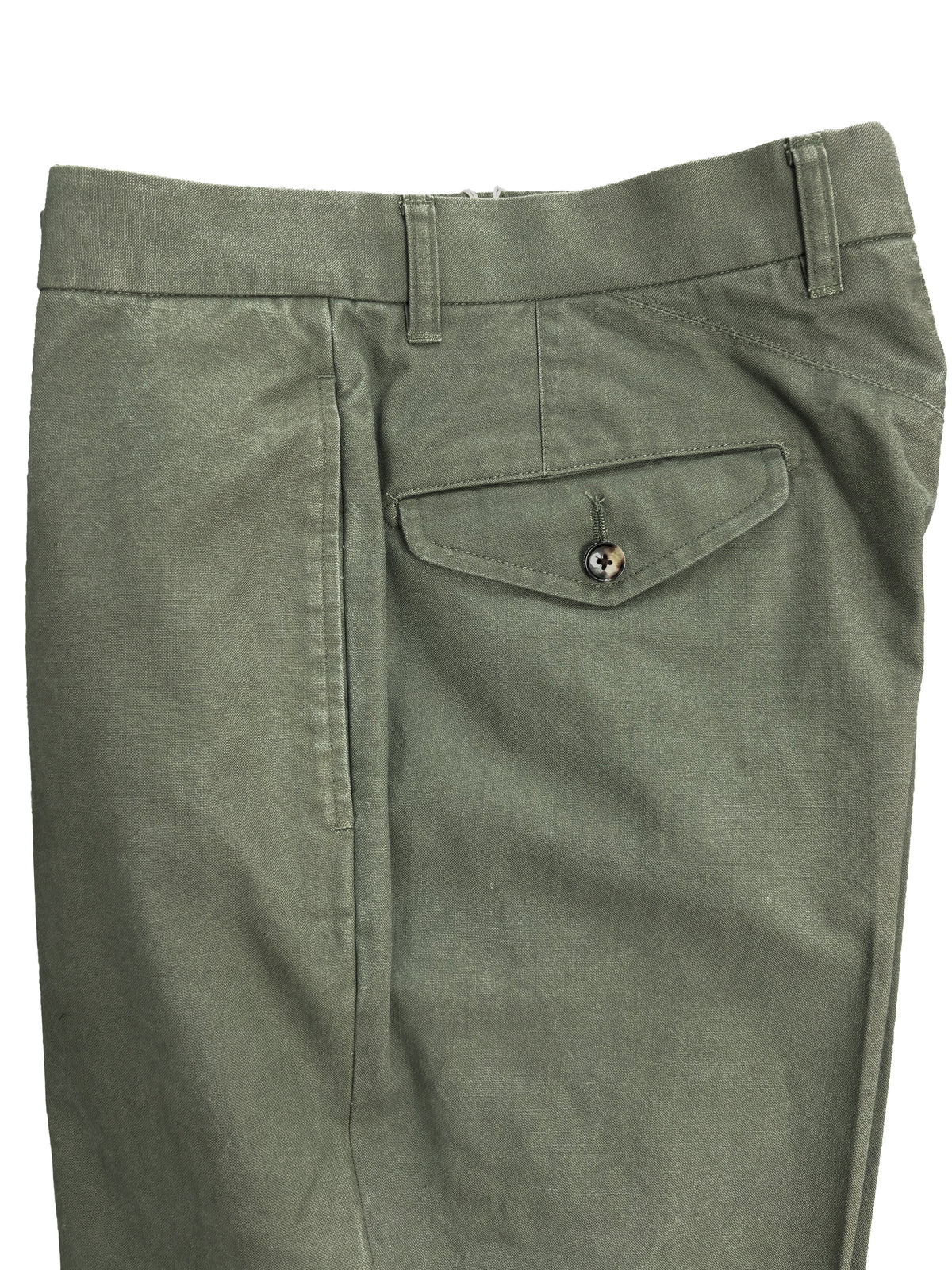 Washed Canvas Flat Front Chinos 1952UC - Olive