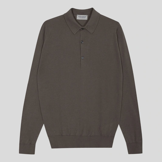 Sea Island Cotton Long Sleeve Polo