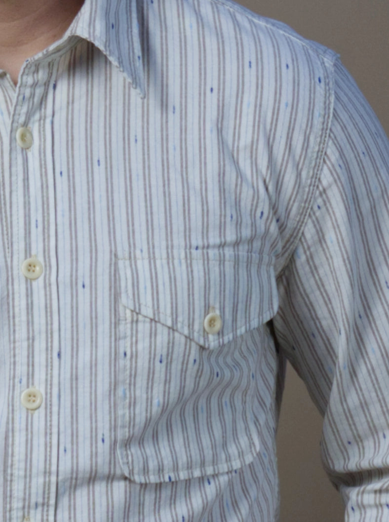 Button Up Shirt - Blue/Brown