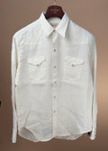 Cohérence Abiquiu Western shirt in ivory linen with aerocloth fabric, featuring a classic Western style and button-front design.