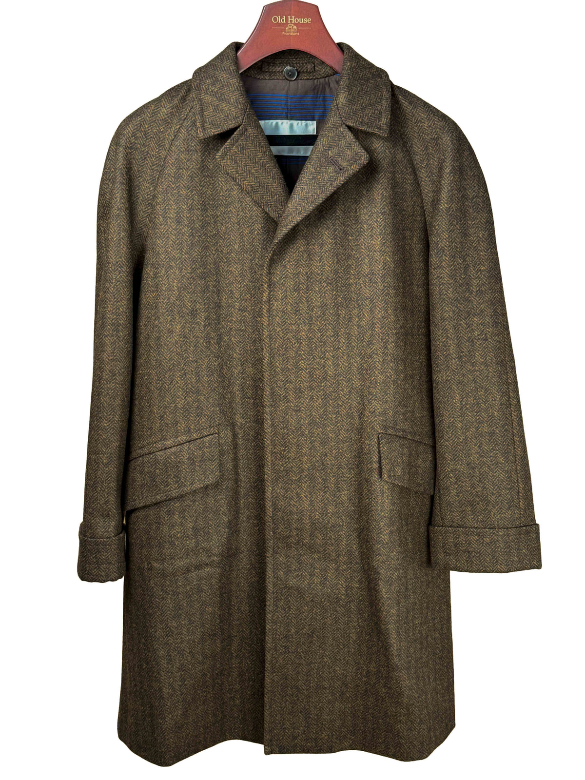 CORB Coat - Brown Chevron Wool Tweed