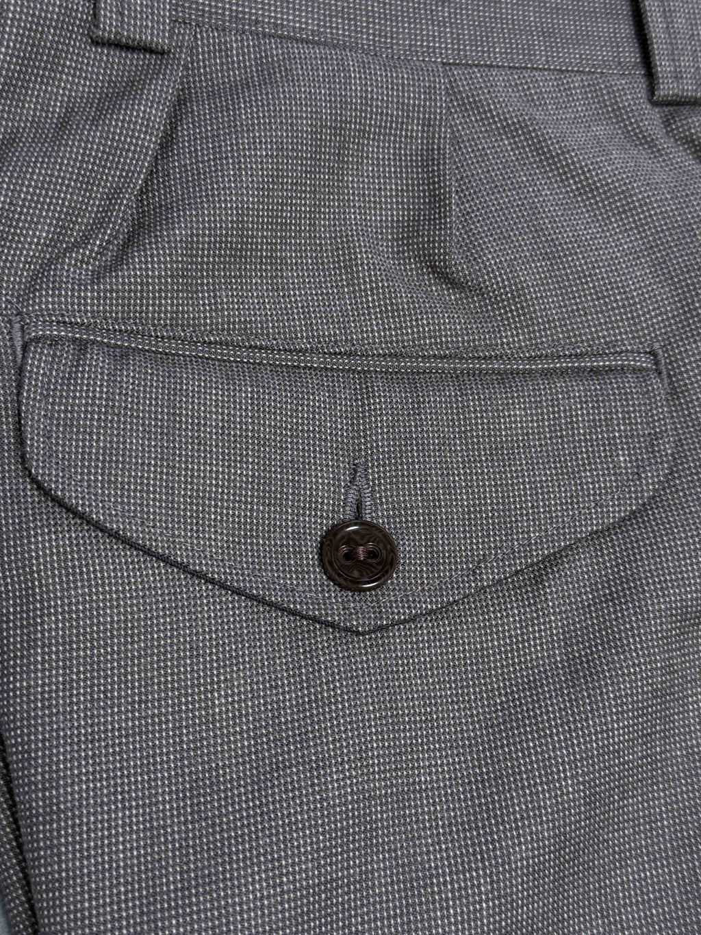 NICOLAS Trousers - Grey Nailhead Wool Twill