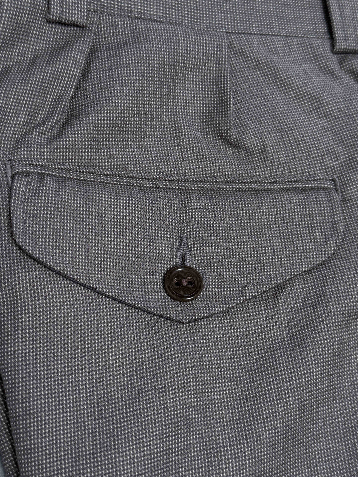NICOLAS Trousers - Grey Nailhead Wool Twill