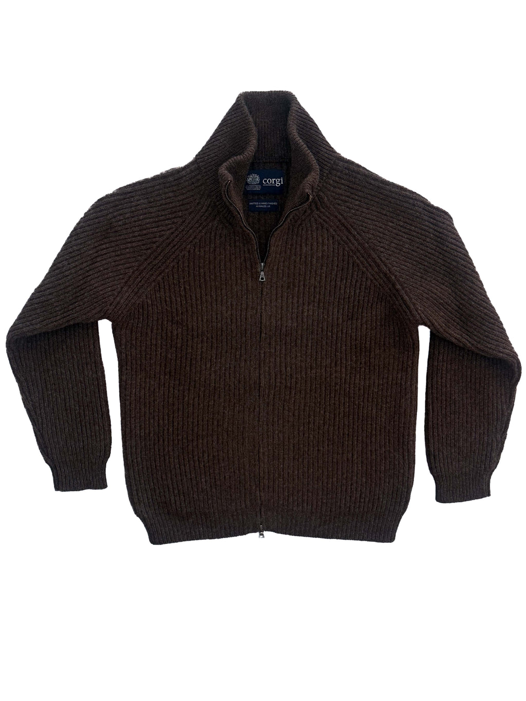 Hand-framed Wool/Cashmere Full Zip Sweater - Porcupine