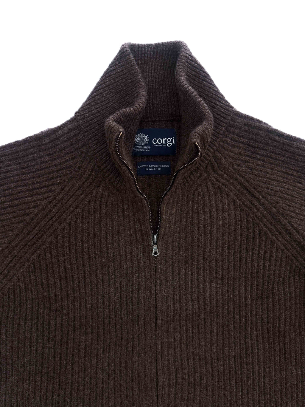 Hand-framed Wool/Cashmere Full Zip Sweater - Porcupine