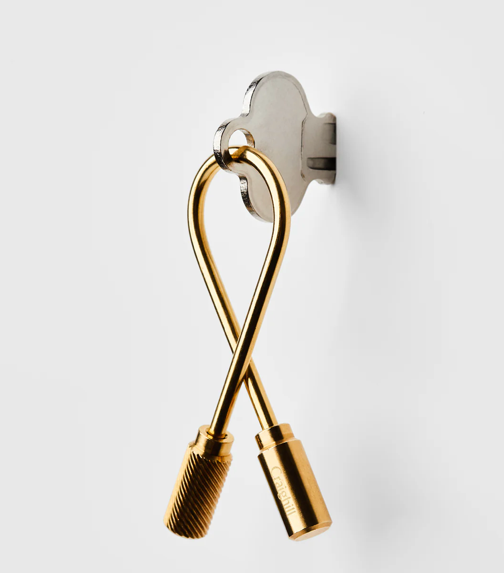 Brass closed helix keyring by Craighill, durable accessory with a sleek spiral design for holding keys.