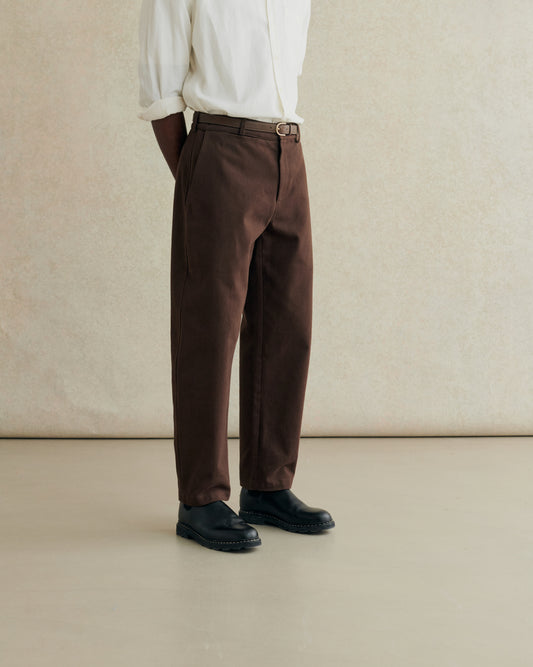 Balloon Trouser Heavy Cotton Drill - Brown