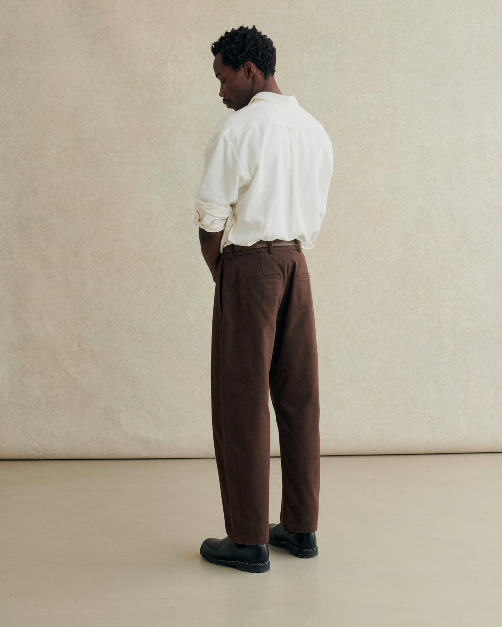 Balloon Trouser Heavy Cotton Drill - Brown