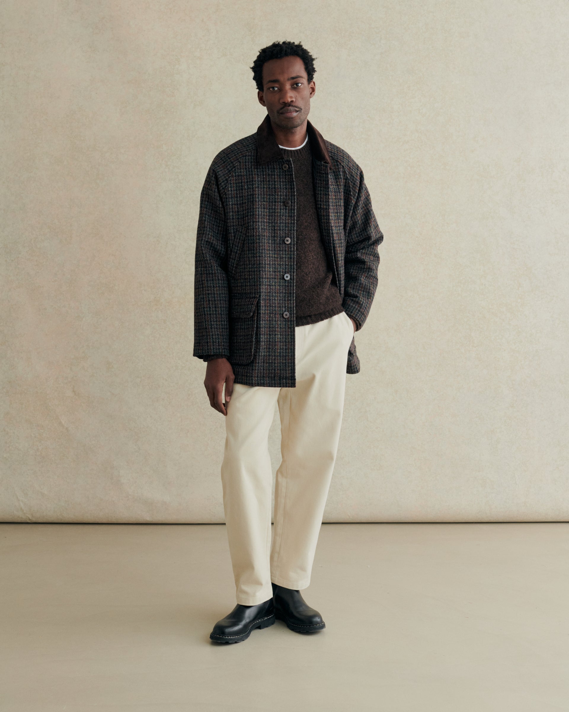 Harris Tweed Forest Jacket - Navy Houndstooth