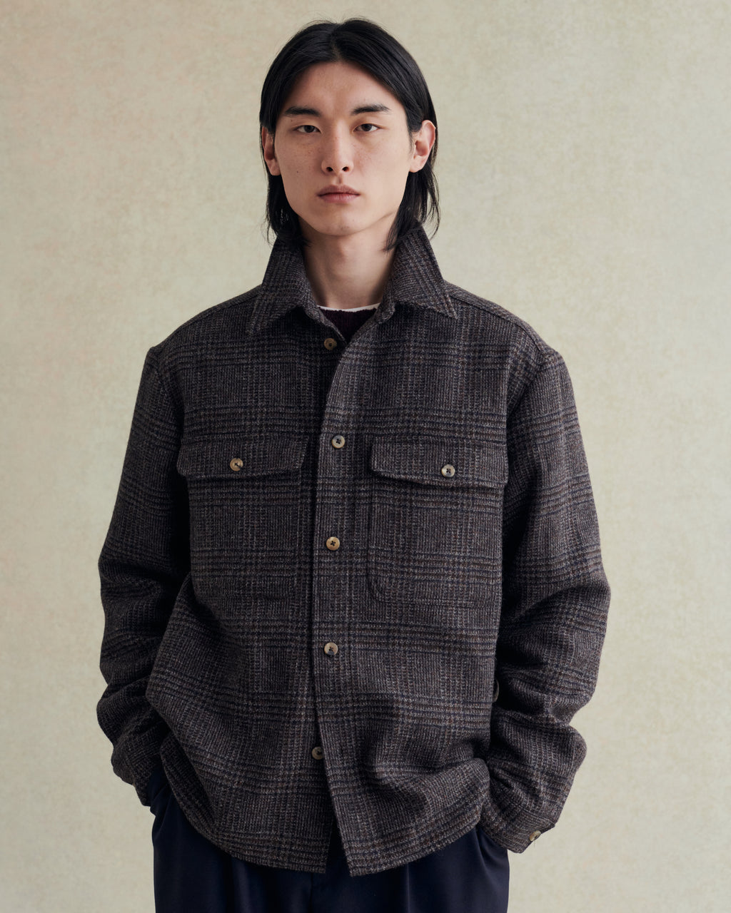 Lovat Tweed Overshirt - Gray/Brown Prince of Wales