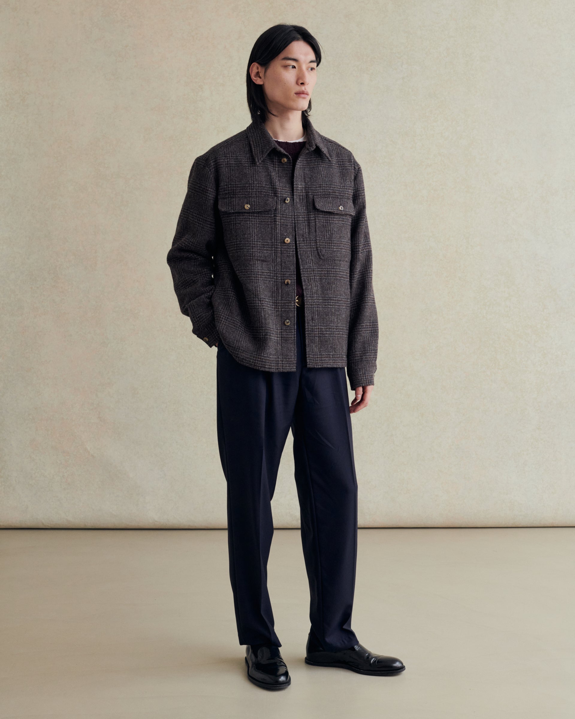 Lovat Tweed Overshirt - Gray/Brown Prince of Wales