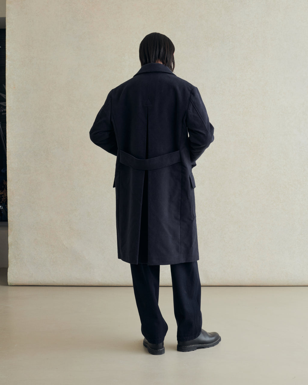 Marcel Moleskin Coat - Navy
