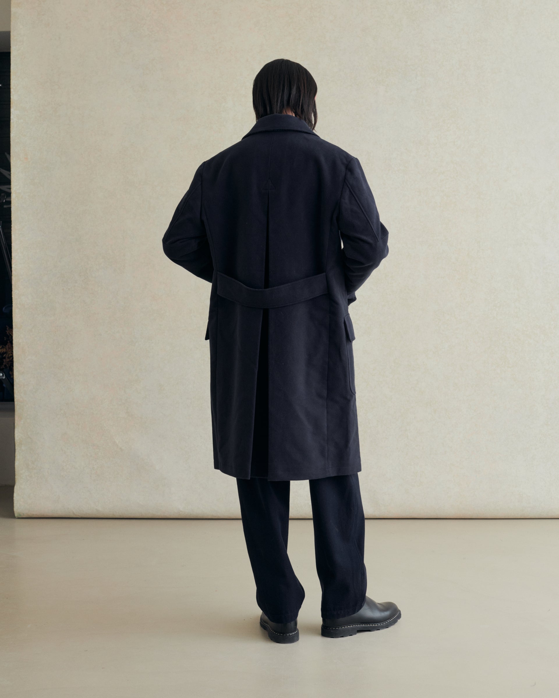 Marcel Moleskin Coat - Navy