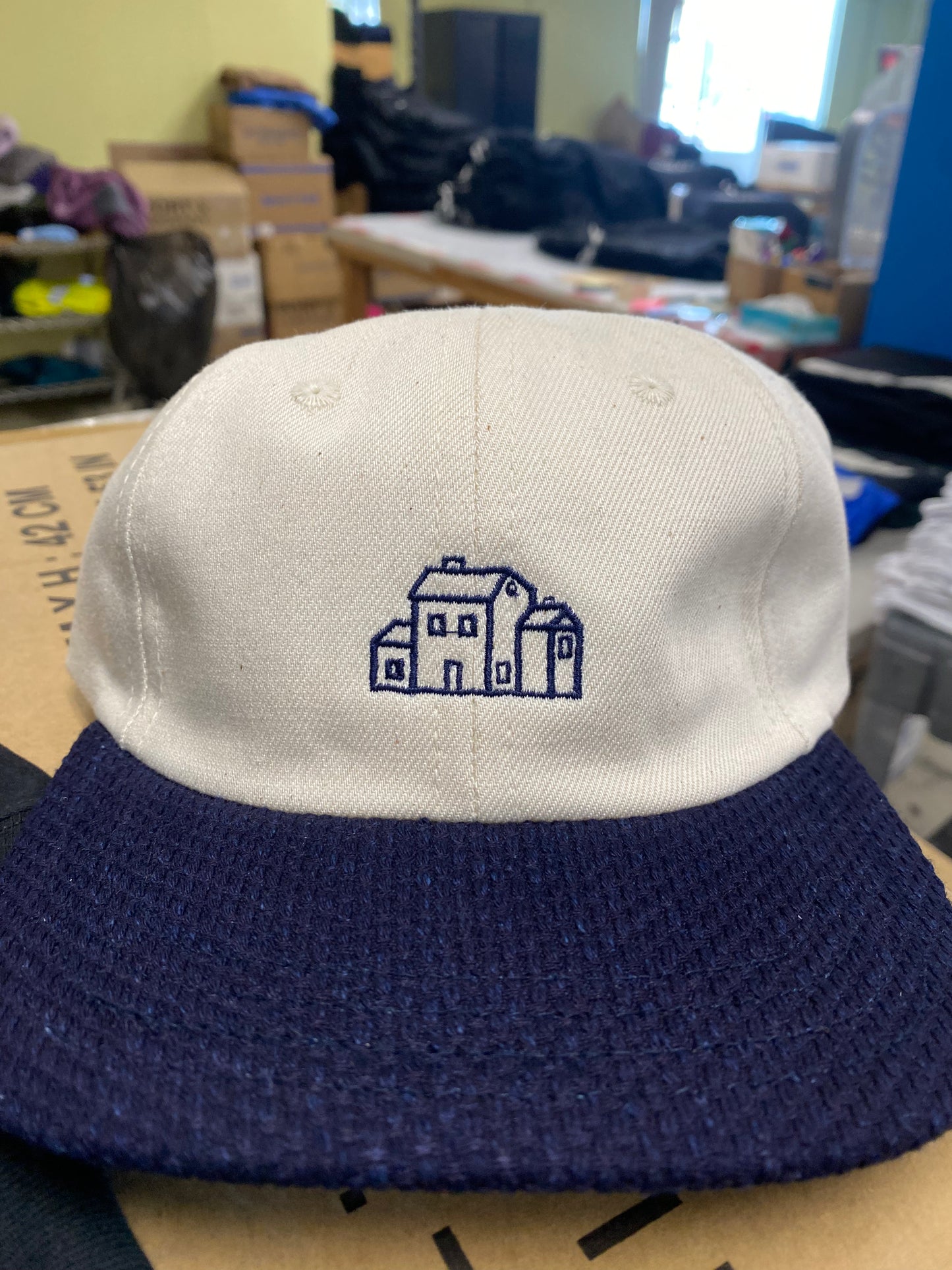 Baseball Hat - Natural Bull Denim / Indigo Shashiko