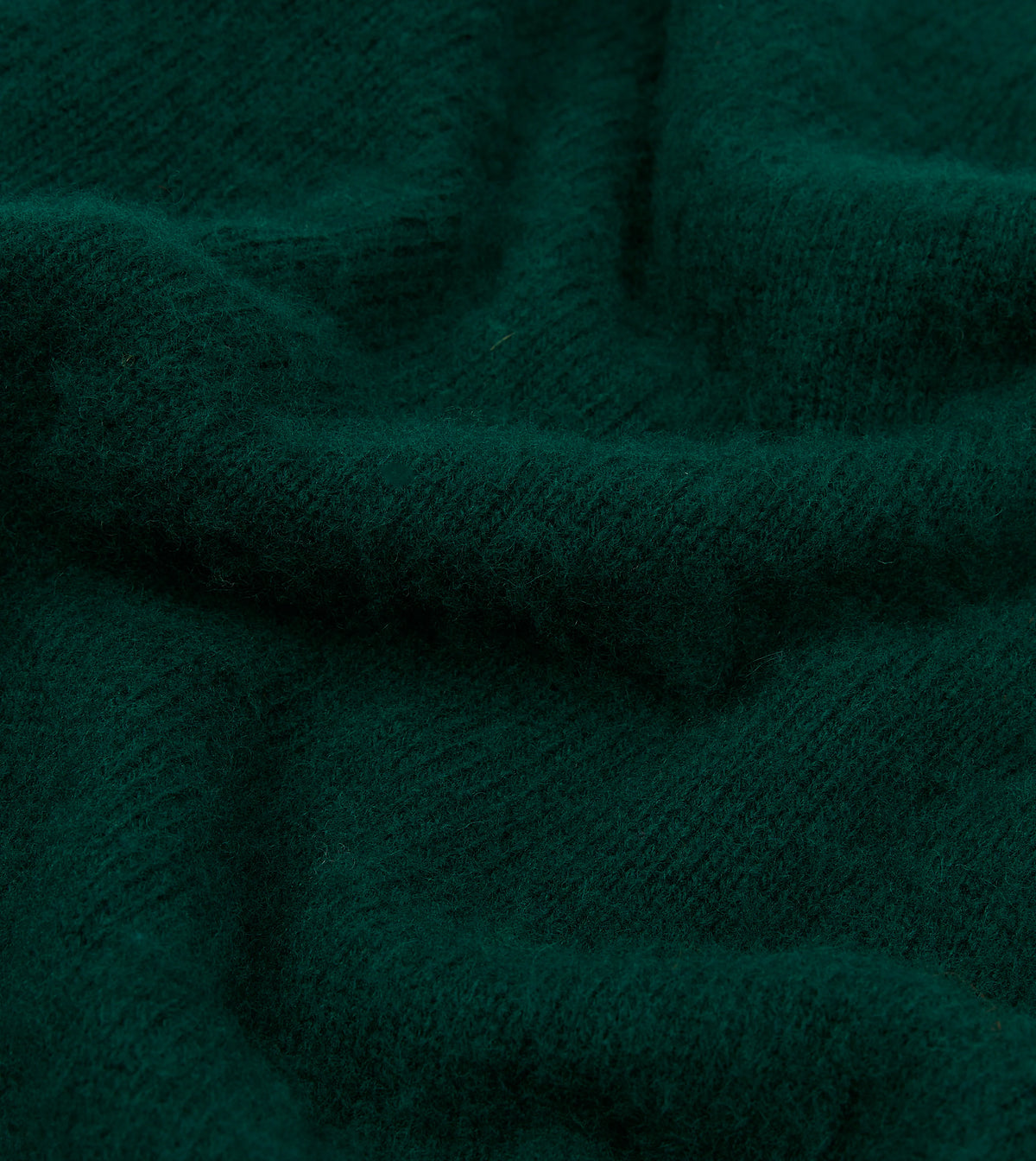 Drake's brushed Shetland wool crewneck sweater in forest green, showcasing a cozy, textured knit design.