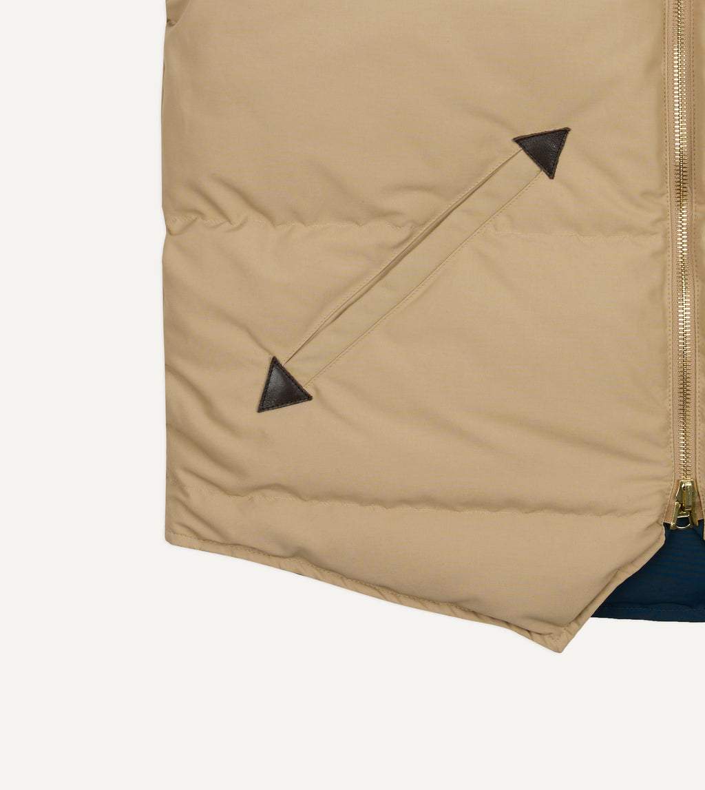 Reversible Down Vest - Petrol & Ecru