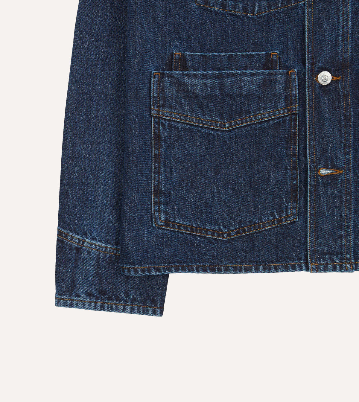 Five-Pocket Chore Coat - Stone Wash Denim