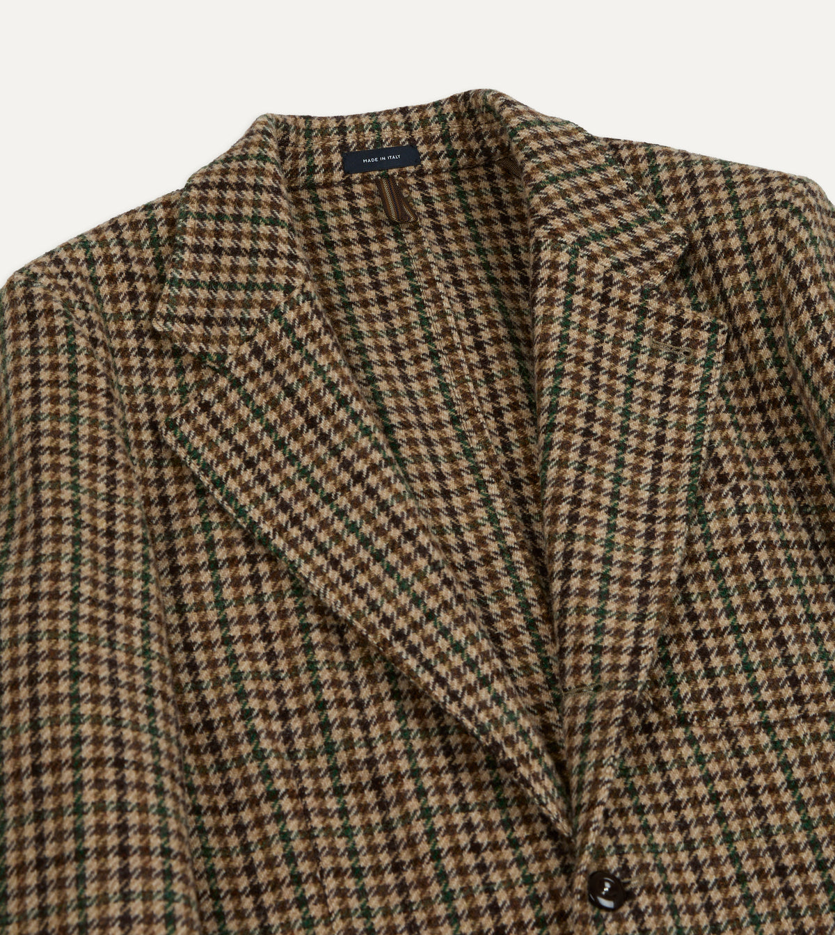 Houndstooth Check Tweed Games Blazer - Brown & Green