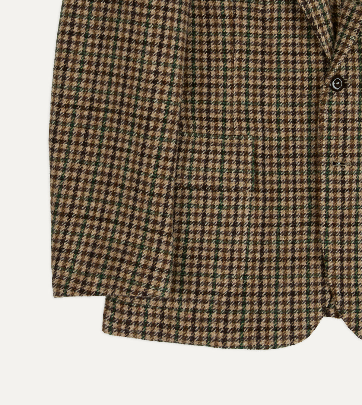 Houndstooth Check Tweed Games Blazer - Brown & Green