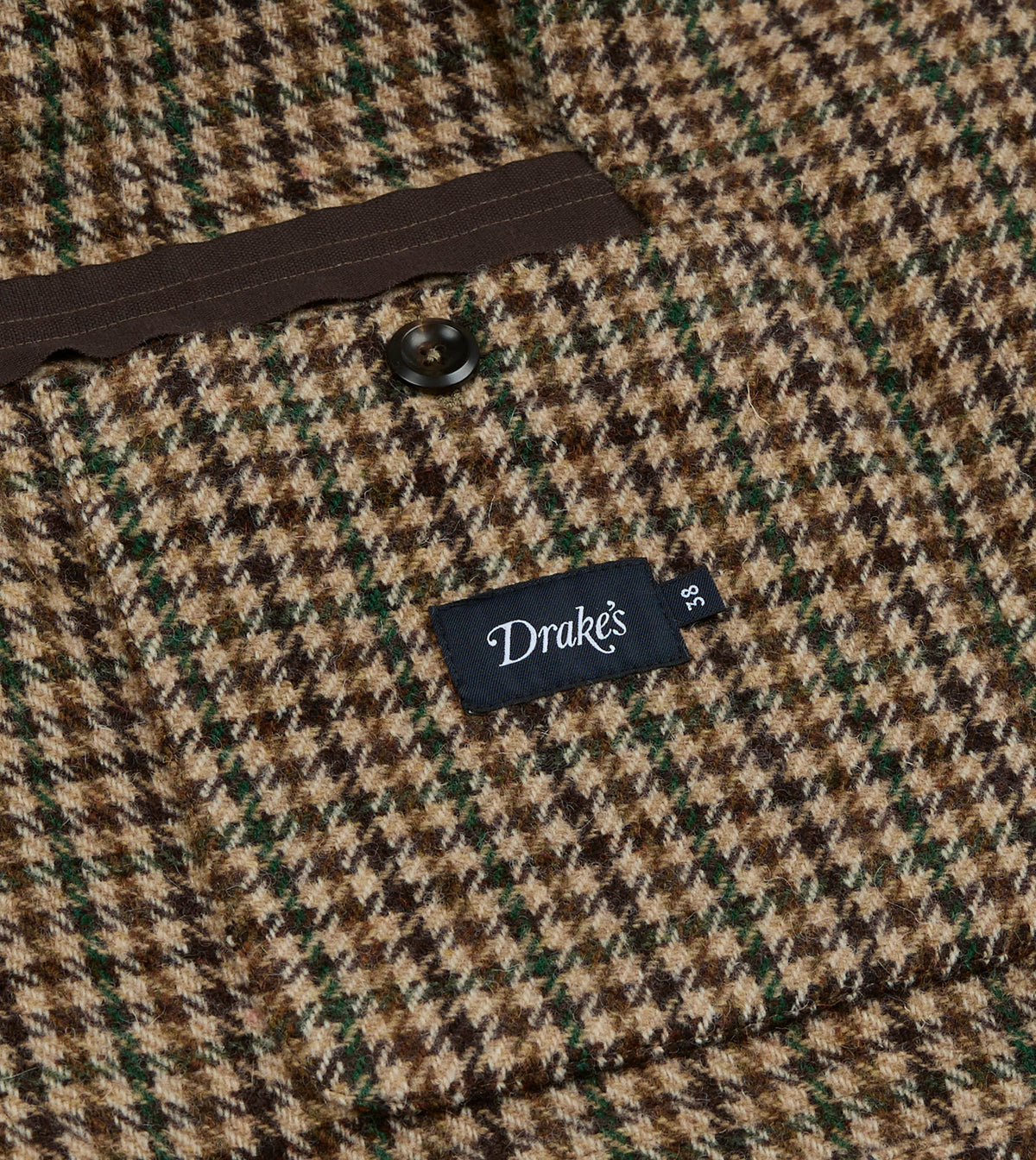 Houndstooth Check Tweed Games Blazer - Brown & Green