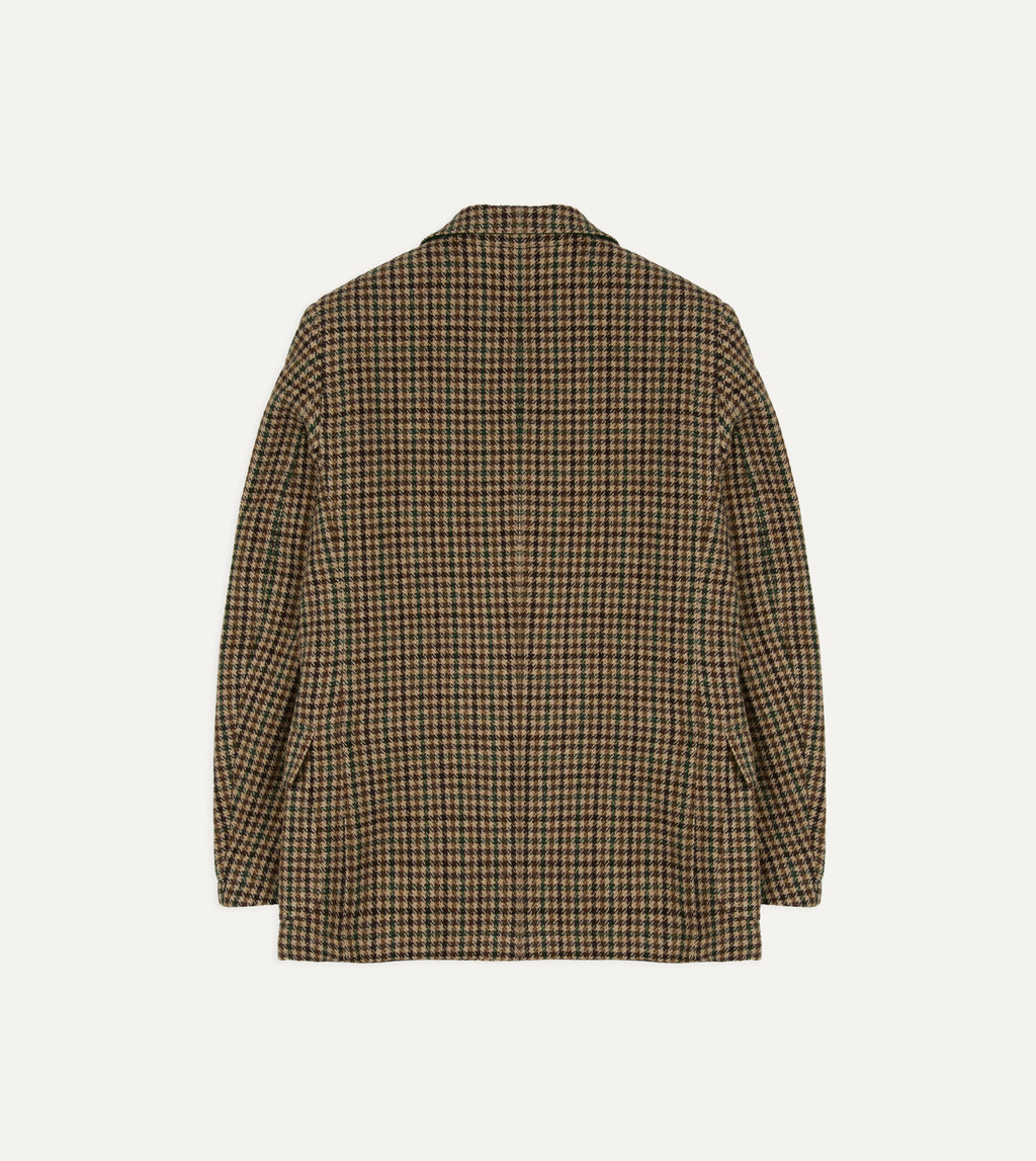 Houndstooth Check Tweed Games Blazer - Brown & Green