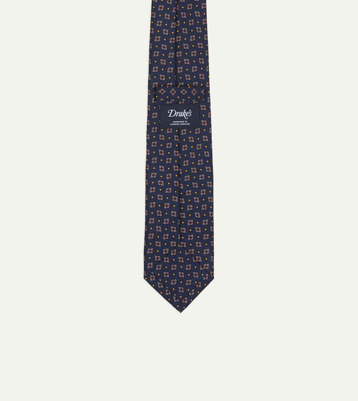 Mini Diamonds Dot Print Silk Tie - Blue, Red & Yellow