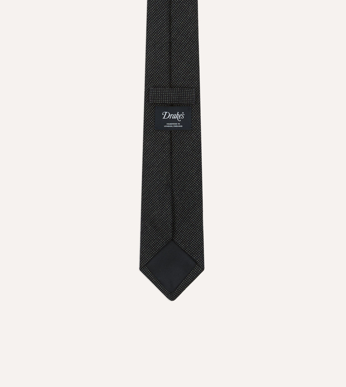 Oxford Weave Wool-Silk Tie - Navy & Grey