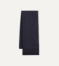 Polka Dot Wool-Silk Scarf - Navy