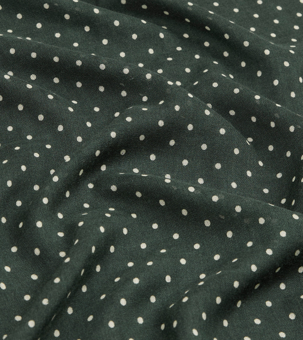 Polka Dot Wool-Silk Scarf - Green