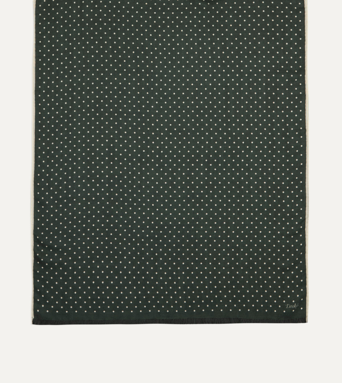 Polka Dot Wool-Silk Scarf - Green