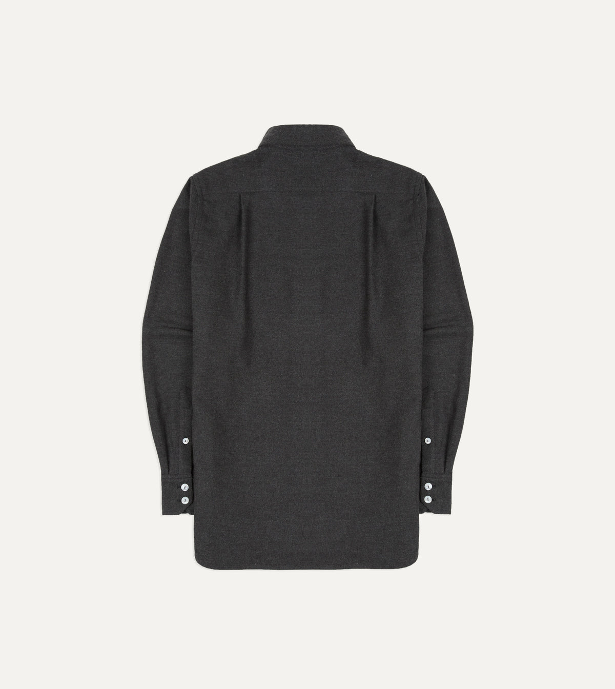 Two-Pocket Point Collar Work Shirt - Grey Cotton