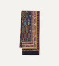 Woven Print Wool-Silk Scarf - Purple & Navy