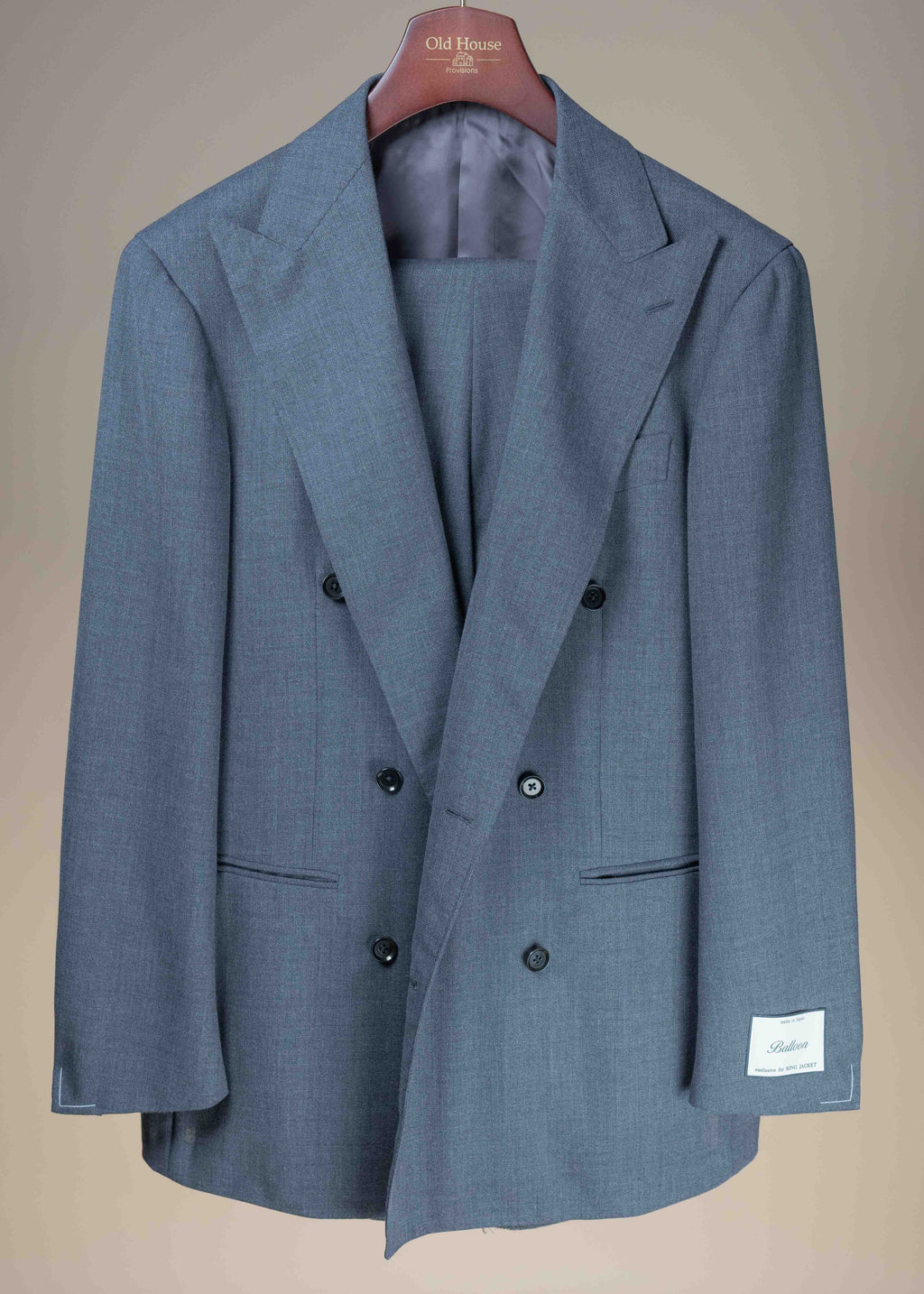 Double Breasted Fresco Suit - Mid-Gray