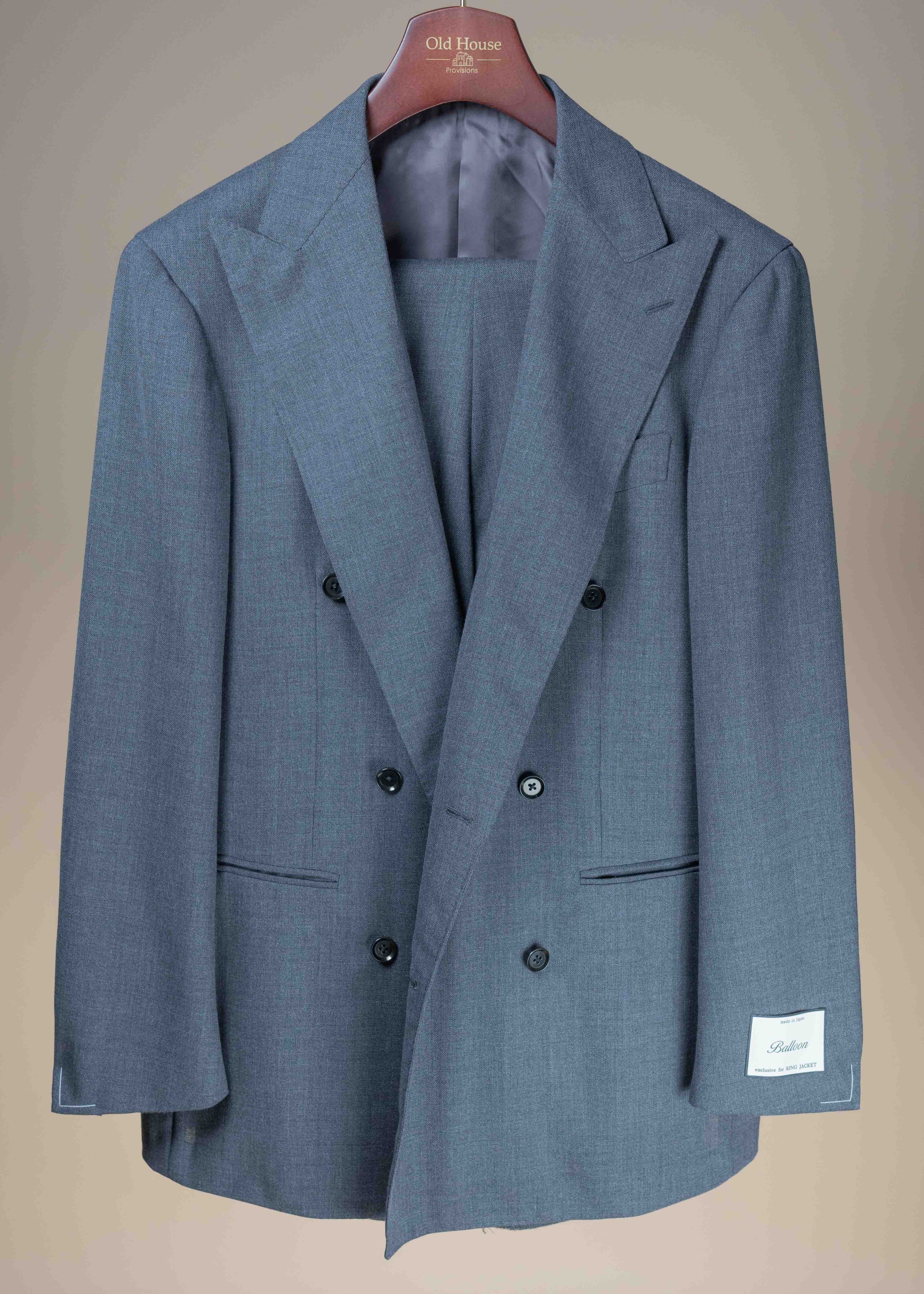 Double Breasted Fresco Suit - Mid-Gray
