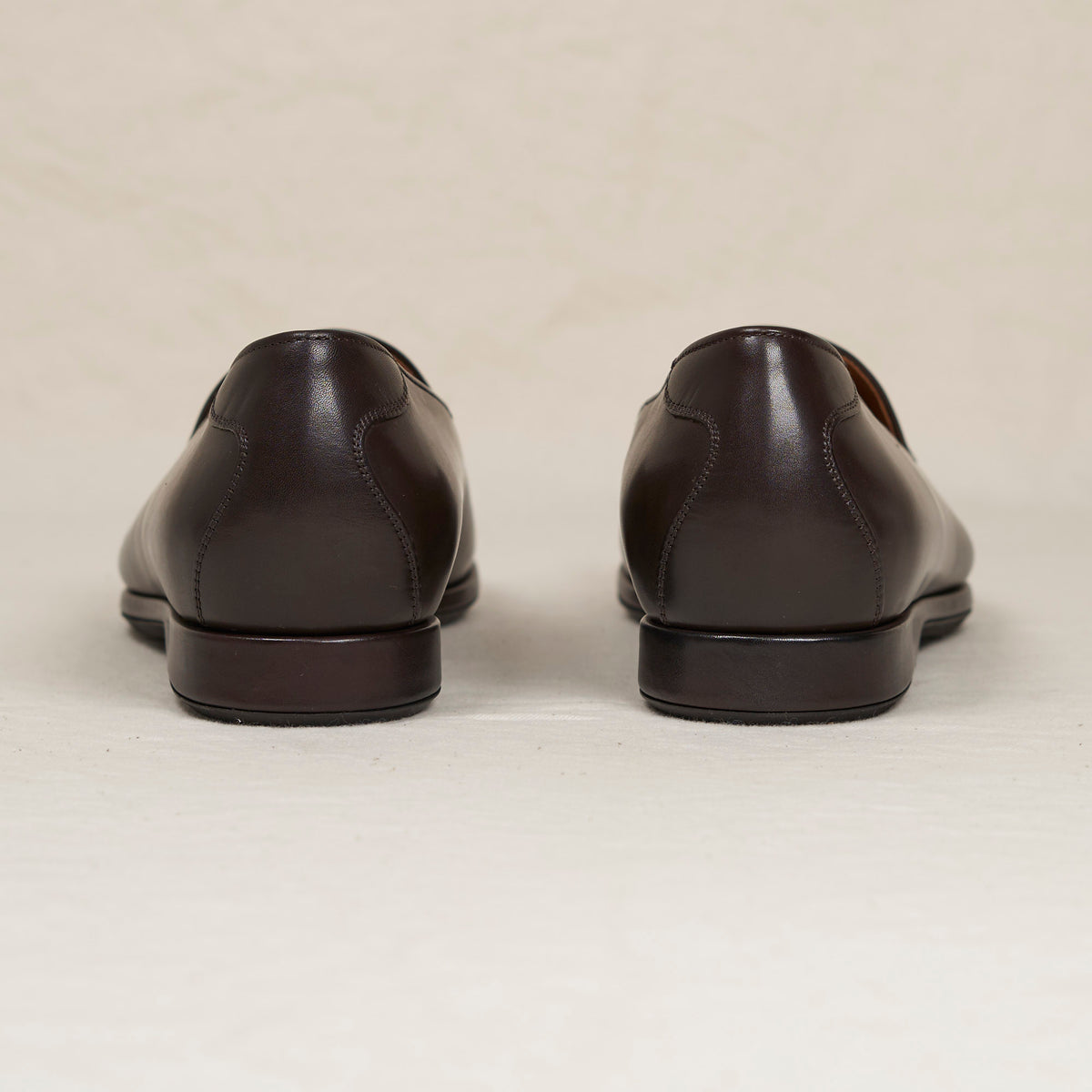 August Special Augie Type-S Loafer in espresso calf leather, showcasing the back view of stylish men's footwear.