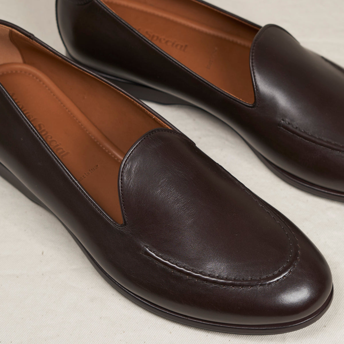 August Special Augie Type-S Loafer in espresso calf leather, showing the stylish slip-on footwear with sleek design and smooth finish.