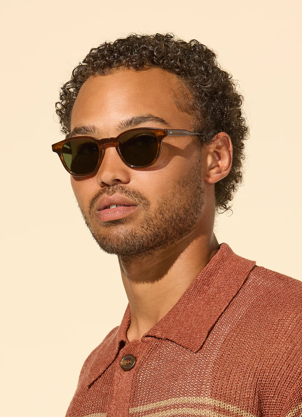 Garrett Leight Evan sunglasses with cherry wood semi-flat frames and G15 lenses, stylish accessories for sun protection.