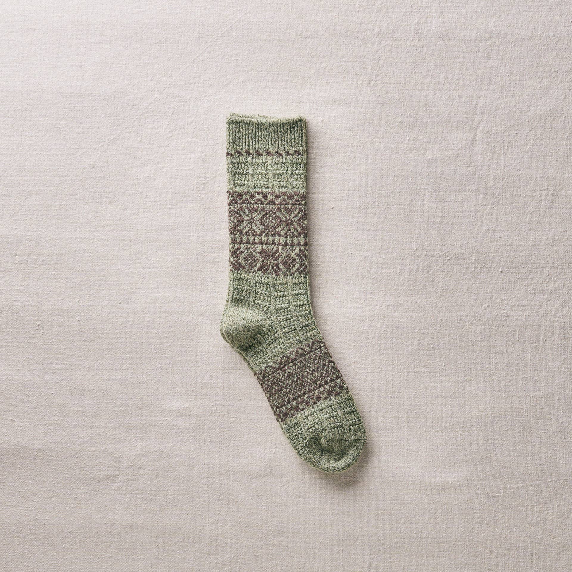 Wool Organic Cotton Snow Pattern Socks