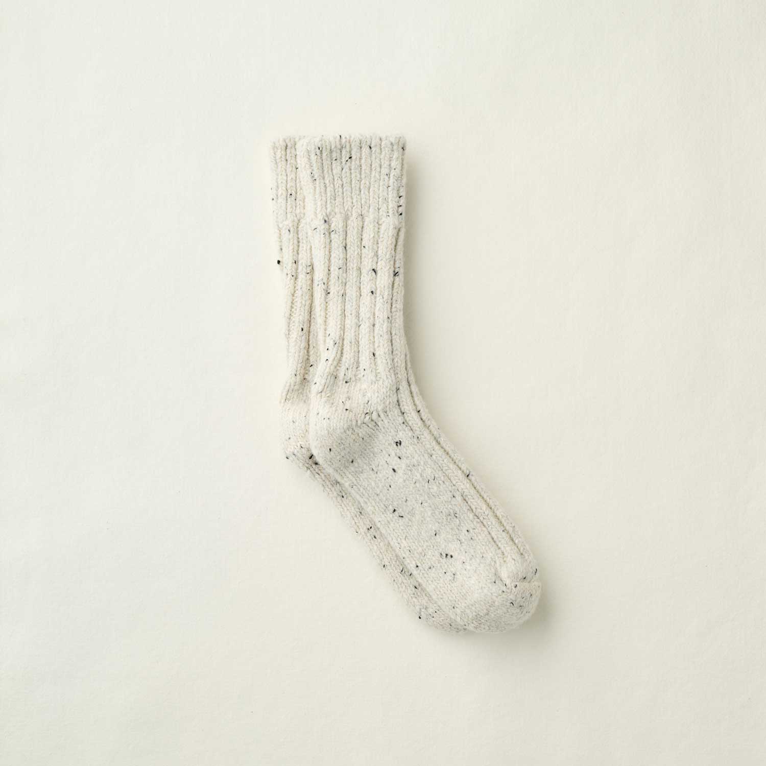 Recycled Wool Organic Cotton Low Gauge Socks - White