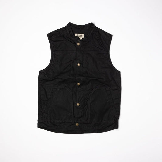 Waxed Canvas Vest - Black