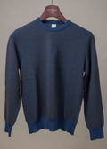 Bubble-knit Wool Sweater - Blue/Brown