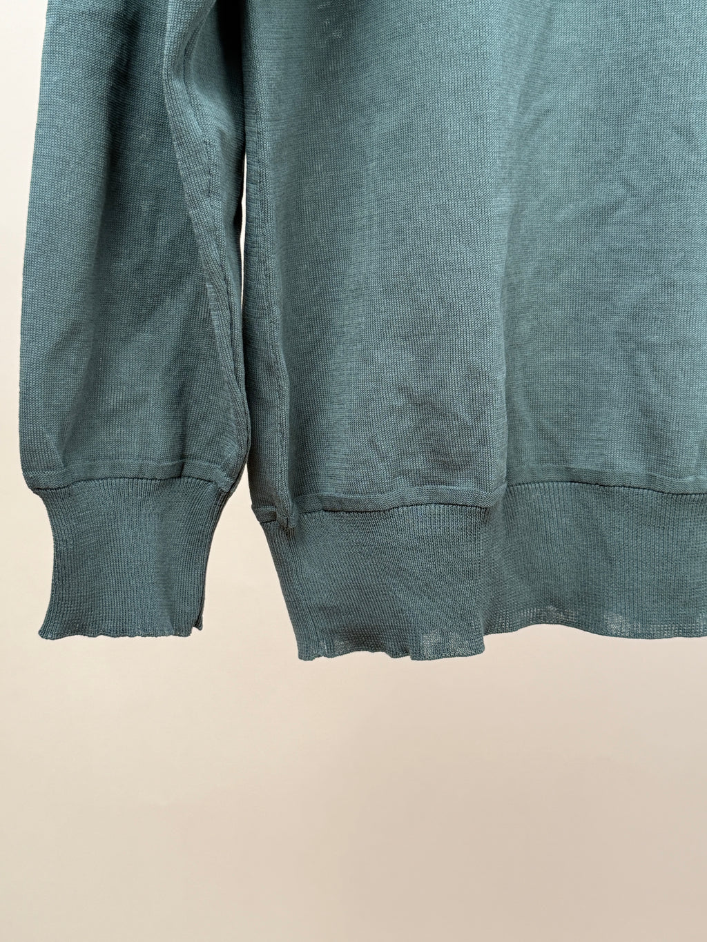 Olive green Gassed Cotton long sleeve knitted shirt by GRP, featuring a comfortable fit and textured knit fabric.