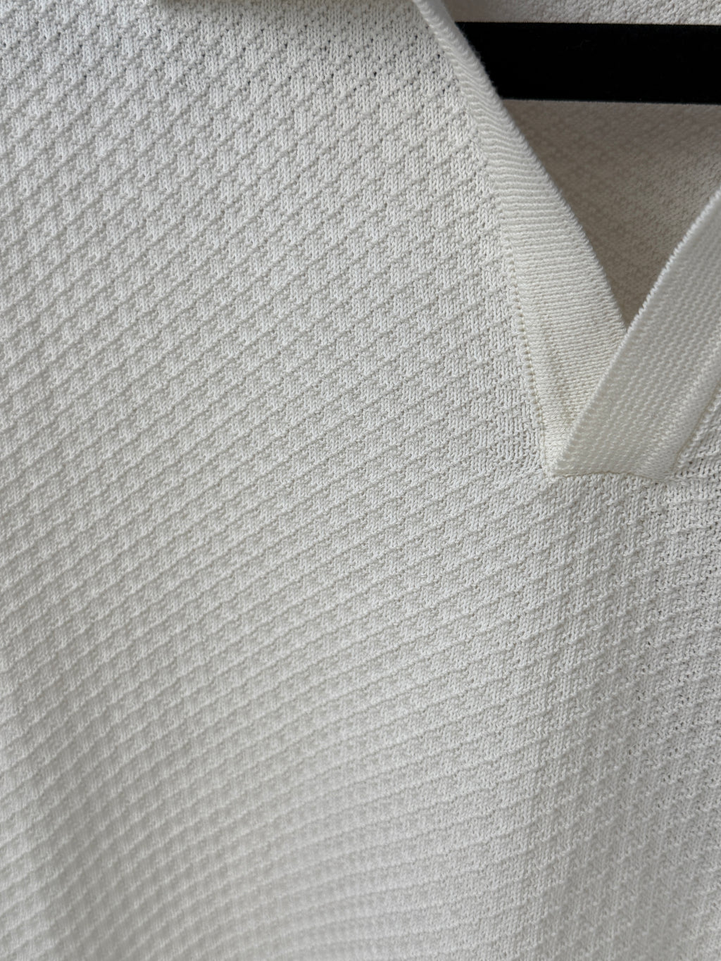 Ecru Neo Polo shirt by GRP, casual clothing with a classic collar and short sleeves, displayed flat on a white background.